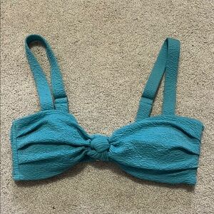 Turquoise Textured Bikini Top